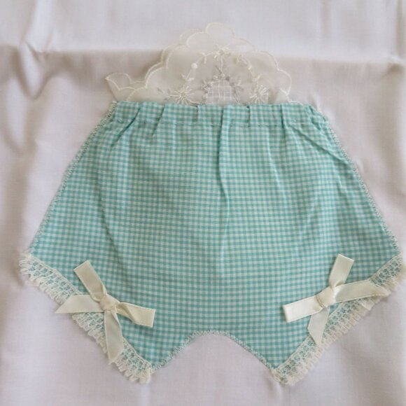 Vintage Stevens Pillowcase Set Boy Girl Gingham Pants Pocket Handkerchief Accent - Picture 5 of 13